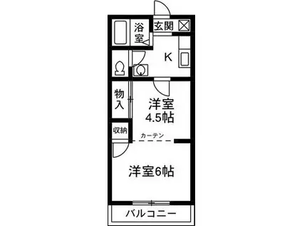 YAコーポ(1K/2階)の間取り写真