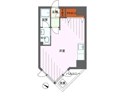 高輪マンシオン(ワンルーム/9階)の間取り写真