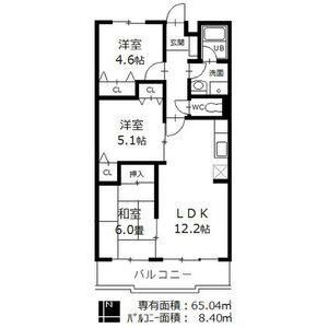 コンフォート末広(3LDK/3階)の間取り写真