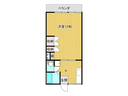 グランフォール(1K/1階)の間取り写真