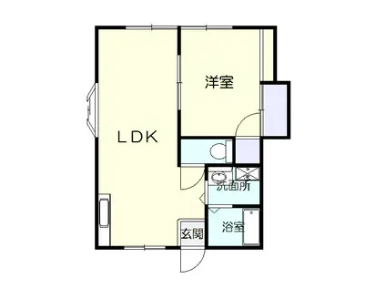 いづみコーポ(1LDK/1階)の間取り写真