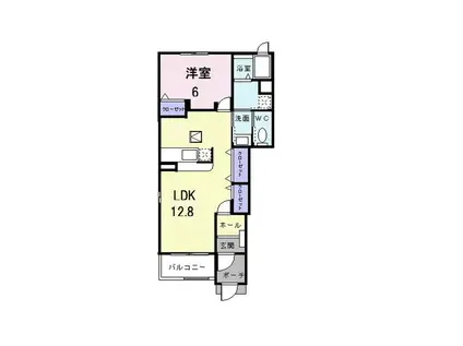 マ・シャンブル(1LDK/1階)の間取り写真