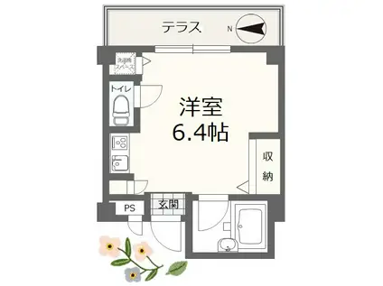 スペリオルWASEDA(ワンルーム/2階)の間取り写真