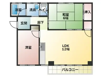 寿ビル(2LDK/3階)の間取り写真