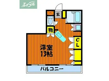 エスペラント廣瀬(ワンルーム/6階)の間取り写真