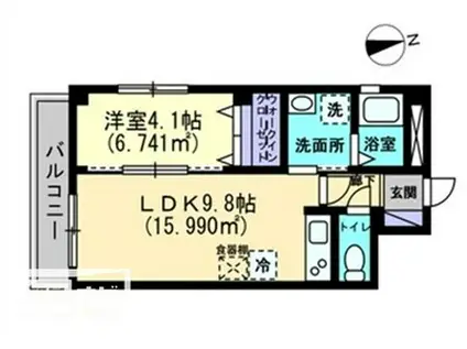 プレミール亀岡(1LDK/4階)の間取り写真