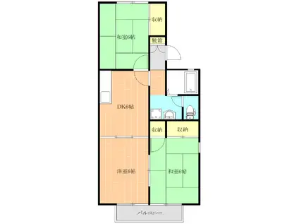 セジュール宮ノ前(3DK/2階)の間取り写真