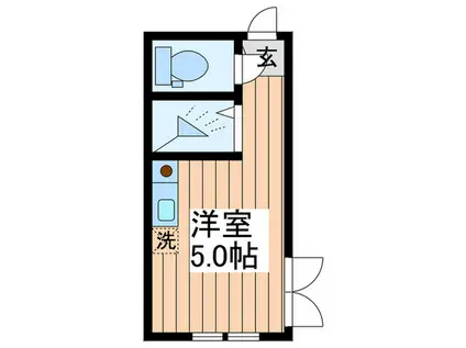 アーバンプレイス富士見台B(ワンルーム/1階)の間取り写真