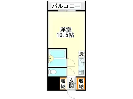 クレアトゥール46(ワンルーム/5階)の間取り写真