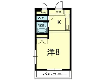 プライムシティ熊本(ワンルーム/3階)の間取り写真