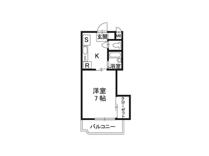 ドリームアベニュー(1K/3階)の間取り写真
