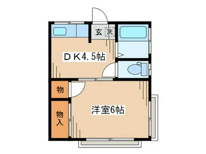 若松荘(1DK/1階)の間取り写真