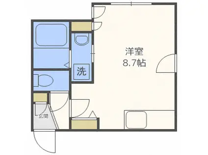 グランディール手稲(ワンルーム/4階)の間取り写真