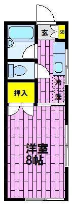 シティハイツ平塚(1K/2階)の間取り写真