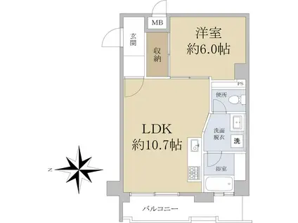 ヴェラハイツ新宿(1LDK/2階)の間取り写真