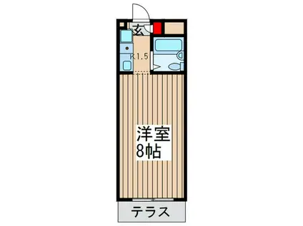 ラヴィエ新宿(1K/1階)の間取り写真
