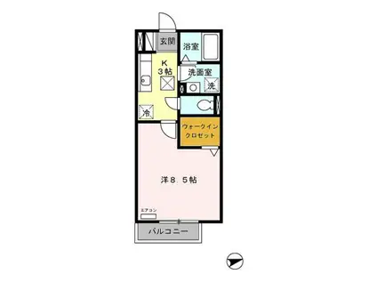 ボナンザ(1K/1階)の間取り写真