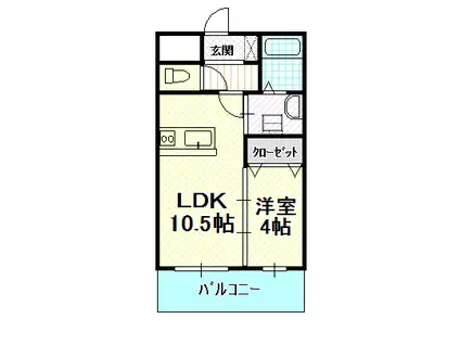 サーク羽倉崎(1LDK/1階)の間取り写真