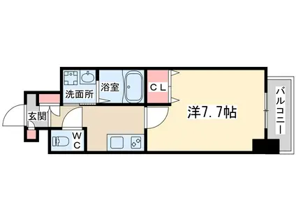 ラドゥセール梅田イースト(1K/9階)の間取り写真