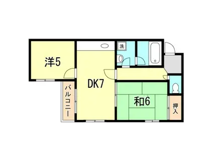 アッシュコート明石(2DK/2階)の間取り写真