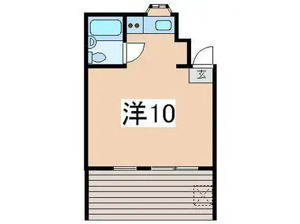 レイクワン(ワンルーム/1階)の間取り写真