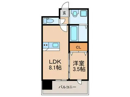 第48川崎ビル(1LDK/4階)の間取り写真