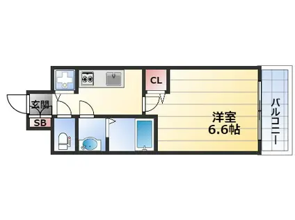 べラジオ新大阪北(1K/7階)の間取り写真