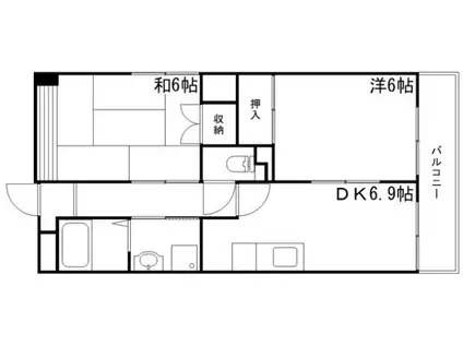 大栄・十二所前レジデンス(2DK/11階)の間取り写真