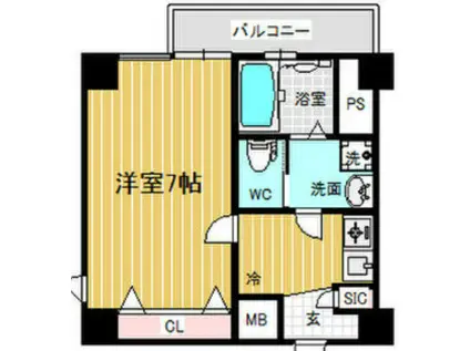 キューブコート(1K/2階)の間取り写真