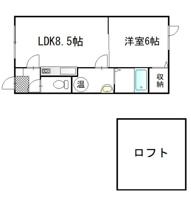 エステートINアース(1LDK/2階)の間取り写真