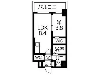エスリードレジデンス梅田マークス(1LDK/3階)の間取り写真