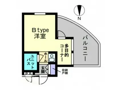 アルファ清心町(1K/4階)の間取り写真