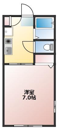 M ソフィア(1K/1階)の間取り写真