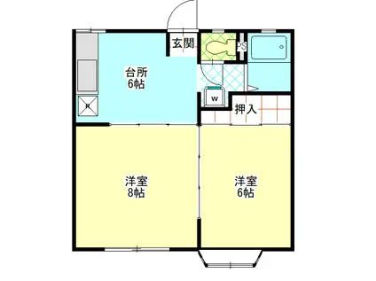 ハイツサンライム(2DK/2階)の間取り写真