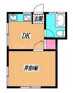 野中荘(1DK/2階)の間取り写真