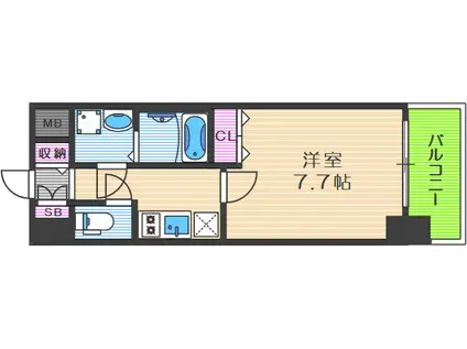 LA DOUCEUR九条(1K/8階)の間取り写真