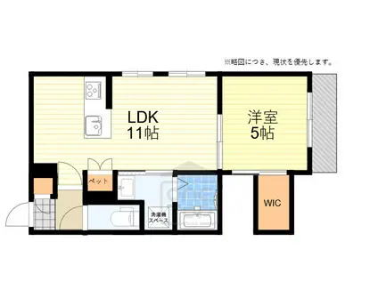 CACTUS(1LDK/1階)の間取り写真