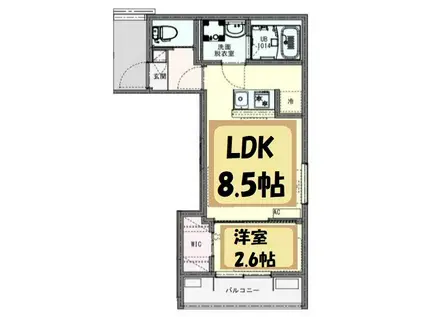 KLEIS春日部(1LDK/1階)の間取り写真