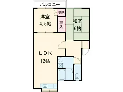 Tコーポ(2LDK/1階)の間取り写真