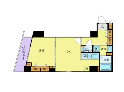 フェニックス代田橋ノース(1DK/4階)の間取り写真