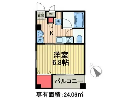 KSマンション南砂(1K/4階)の間取り写真