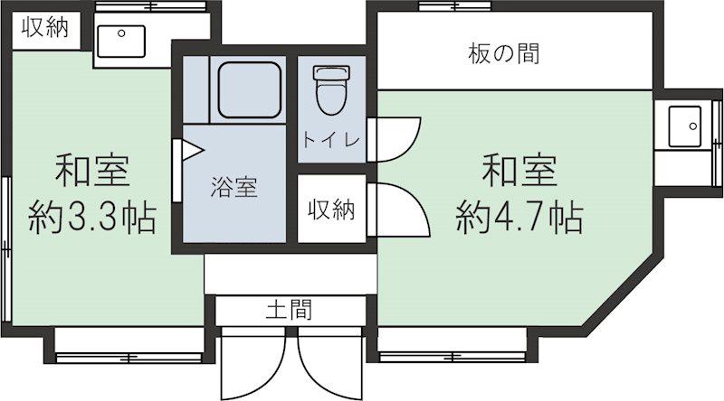 平川コーポ(2K/1階)の間取り写真
