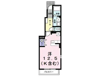 カーサ・セレノ(ワンルーム/1階)の間取り写真