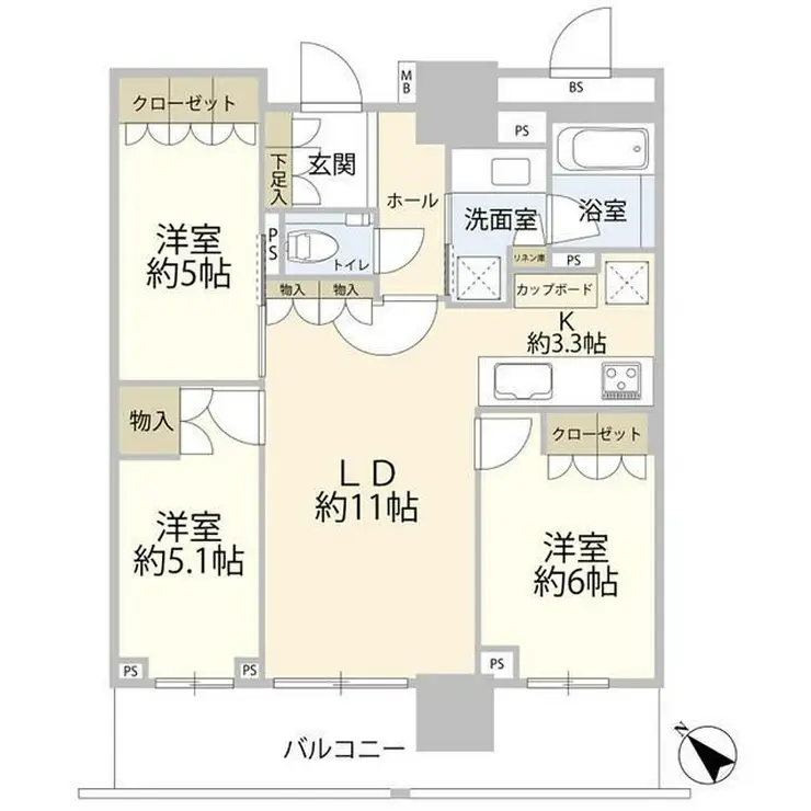 ブランズタワー豊洲 36階階 間取り