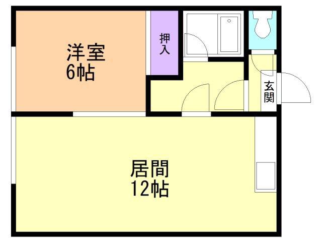 中島マンション(1LDK/1階)の間取り写真