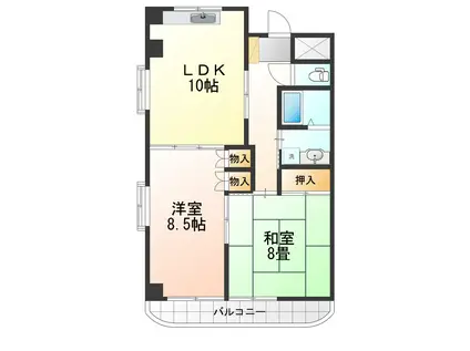 ウィンデール(2LDK/1階)の間取り写真