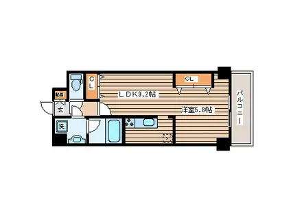 ガーデンロッジII(1LDK/5階)の間取り写真