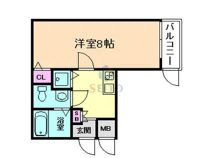 ガゼルノア加島I(1K/3階)の間取り写真