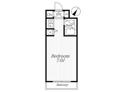 サンライズ戸塚(1K/4階)の間取り写真