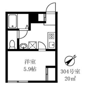 早稲田鶴巻IMAハウス(1K/4階)の間取り写真